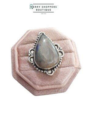 Sterling Silver Black Moonstone Ring